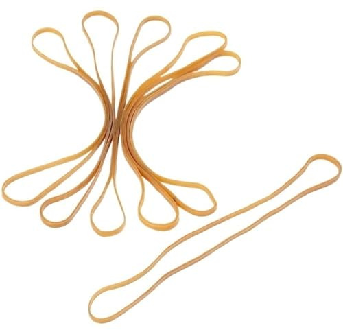 50 Stück lange Gummibänder, große gelbe Kordeln, Breite 4 mm, 127 mm Länge, elastische Bänder for Akten und Schreibwaren