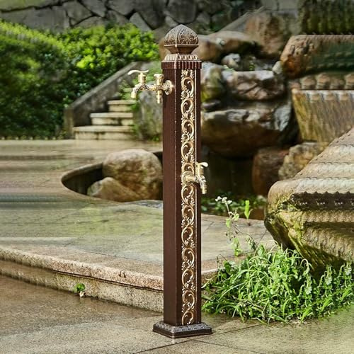 Colonna d'acqua quadrata verticale da giardino, tubo dell'acqua antigelo per esterni, idrante verticale, fontana decorativa