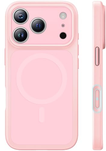 TAURI für iPhone 17 Pro Hülle 6,3 Zoll mit Mattrückseite - Rosa | Vollständiger Kameraschutz, Kompatibel mit MagSafe, Kameratasten- Schutz, Stoßfest Militärstandard Magnetisch Handyhülle