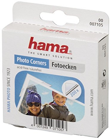 Hama Adhesivo en Puntos Doble Cara ángulos para Fotos, Color Transparente, 1 Unidad