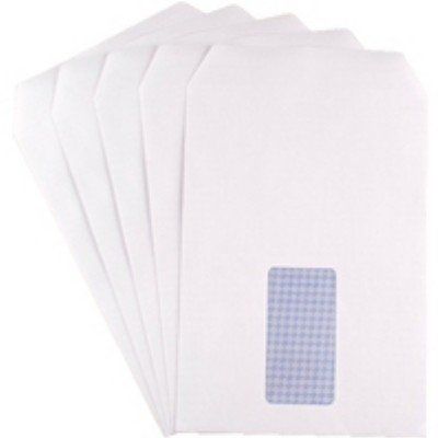 Pack of 500 Q-Connect Envelopes, C5, Window, 90gsm, White, Self-Seal - (KF3406)