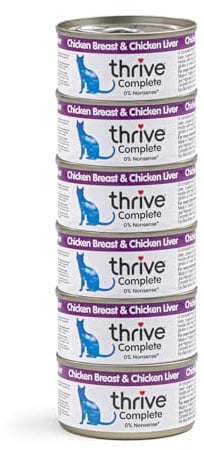thrive Complete 100% Natural Multiple Flavors Food for Cats (6 Packs, Chicken and Liver)