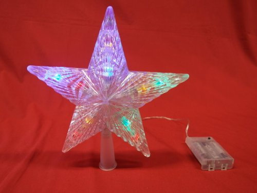 Baumspitze Christbaumspitze 24cm, 10 LED Multicolor, Batteriebetrieb, für Innen