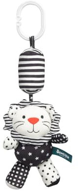 Sensillo - Jouet Poussette Bébé, Chaîne Poussette, Jouet Poussette Siège Auto, Hochets Peluche, Anneaux, Animal Suspendu, pour Enfants et Jeunes Filles Dès la Naissance - Lion