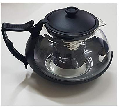 TrAdE Shop Traesio TEIERA in Vetro TISANIERA TISANA Removibile Filtro STANTUFFO Acciaio Inox INFUSI