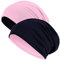 Hatstar® 2in1 Reversible Unisex Beanie | Damen und Herren Mütze | Übergangsmütze für Frühling und Sommer | SoftTouch Poly - Baumwolle | leicht & weich (2 in 1 schwarz/rosa)