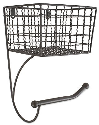 DII Home Traditions Cesta dispensadora de Papel higiénico rústico para Montaje en Pared para Almacenamiento de baño, Gris, Papel higiénico