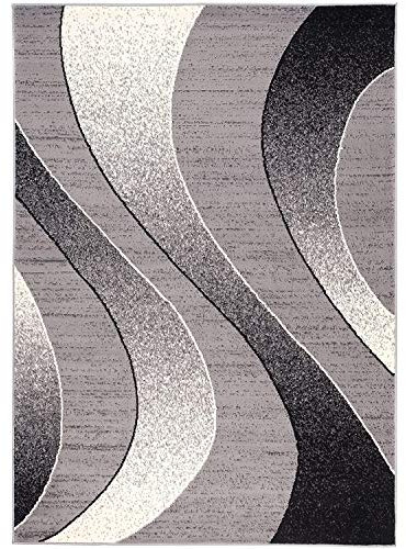 Carpeto Rugs Modern Designer Teppich - Kurzflor - Weich Teppich für Wohnzimmer, Schlafzimmer, Esszimmer - ÖKO-TEX Wohnzimmerteppich - Teppiche - grau - 130 x 190 cm