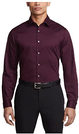 Van Heusen Men's Dress Shirt Slim Fit Flex Collar Stretch Solid, Hearth, 18 Neck 36-37 Sleeve