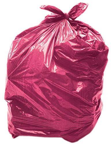 100 x Red 90L Medium-Duty (28 Micron / 112 Gauge) Alina Coloured Refuse Sack / Polythene Dustbin Liner / Plastic Bin Bag / 90 Litre Red Garbage Bag (100 Sacks)