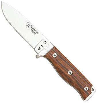 Cudeman Cuchillo 120-KC MT-5 + Kit Completo Supervivencia hoja de acero inoxidable Böhler N-695 de 11 cm empuñadura de madera de cocobolo de 11,5 cm funda de cuero + Portabotellas regalo