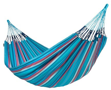 LA SIESTA® - Brisa - Klassische Doppel-Hängematte, handgefertigt in Kolumbien, mit 160 cm Breite für entspannte Momente drinnen und draußen. (Brisa Wave)