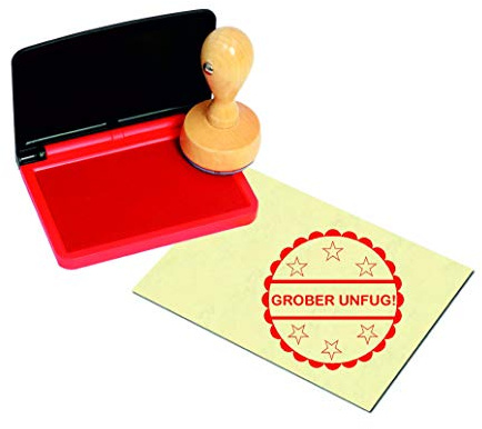 Stempel Grober Unfug - inkl. Stempelkissen Rot - ca. Ø 40 mm