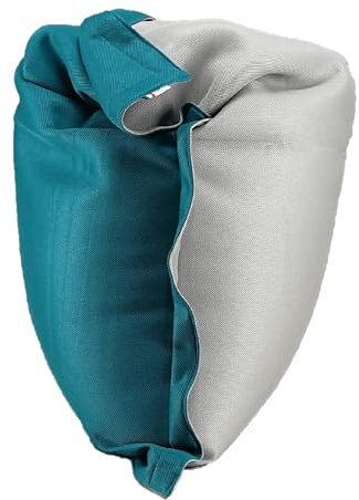 Shelto Pouf Géant Tissu Mesh3D Bicolore Gris Cloud/Bleu Tile - 125 x 175 cm - Polyester - Flottant - Housse Lavable - Fabriqué en France