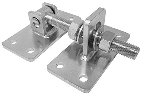 SO-TOOLS® Torscharnier M20 lang mit 2 Befestigungsplatten, verzinkt, verstellbar Konstruktionsscharnier Anschraubscharnier für schwere Tore und Stahltüren