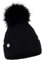 ELIMELI Damen Winter Mütze warme Strickmütze Wintermütze mit Bommel Slouch Strick Beanie Damen Bommelmütze für Winter Hergestellt in EU Farbenauswahl 17528 (Schwarz)