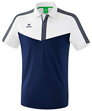 Erima Herren Squad Sport Poloshirt (1112022), weiß/New Navy/Slate Grey, S