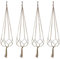 4 Pezzi Vasi Sospesi per Piante Sospese Portafiori, Porta Vasi da Appendere, Corda di Cotone Macrame Plant Hanger per Casa Balcone Giardino Parete Decorazioni Interni Esterni, 41 Pollici / 105cm