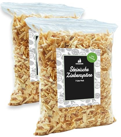 Hagson steirische extra feine Zirbenspäne zum Nachfüllen von Zirbenkissen, 14 Liter Zirbenspäne, Unbehandeltes Zirbenholz, zum Befüllen von Zirbenkissen, doppelt gesiebt und extra weich (2)