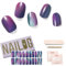 NAILOG Nagelfolie UV Härtend 20 Stück, UV Nagelfolie Langanhaltend Nagelsticker Selbstklebend Gel-Nagelstreifen für Maniküre in Salonqualität, Aurora