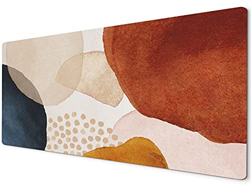 WhatsOnYourWall Large Mouse Pad | Mouse Pad large | XXL Mouse Pad | Mouse Mats | Mousepad Gaming XXL | Gaming Mouse Mat Large | Mouse Mats for Computers | 60 x 30cm Mouse Mat Orange Navy Design