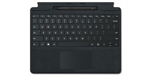 Microsoft Surface clavier Signature Keyboard Noir + Stylet Slim Pen 2, compatible Surface Pro 8, Pro 9 et Pro X (Clavier AZERTY)