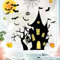 Fensterbild Herbst Halloween Hexenhaus Fledermäuse herbstliche Fensterdeko wiederverwendbare Fensteraufkleber/ 1. A4 Bogen