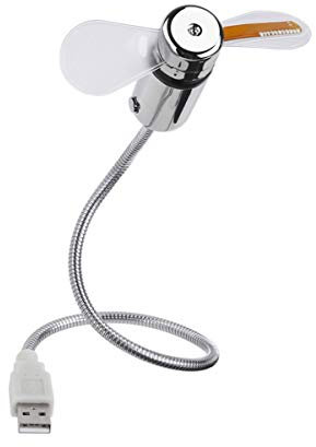 UKCOCO USB- LED- Lüfter LED Programmierbarer Lüfter- Desktop Metall Elektrischer Lüfter USB- Mini- Kühllüfter Blinkender Lüfter für Büro Home PC Laptop Notebook