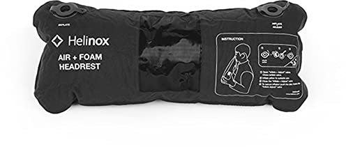 Helinox Air + Foam Headrest 2022 | EIN ultraleichtes, ausgesprochen gut verstaubares aufblasbares Kissen, Stuhl anbringen lässt, um den Komfort auf die nächste Ebene zu führen (Black)