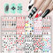 Penubuy 10 Blatt Selbstklebende Poker Nagelsticker, Spielkartenmuster Nagelaufkleber zur Nageldekoration, Geometrische Zahlen Buchstaben Stil Maniküre Dekorationen Aufkleber für Frauen/Mädchen