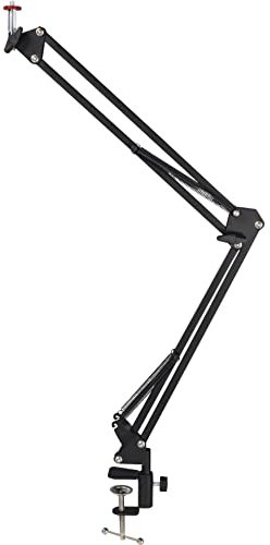 Hama Articulated Arm Stand, Overhead Tripod (Table Tripod with 1/4 Inch Thread, Holder for Mobile Phone, Camera, Ring Light, Microphone, Tablet, Clamp Mount up to 70 cm, Gooseneck, Boom Arm for