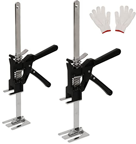2 Pack Labor Saving Arm Jack, 15 inch Lever Arm Lifter Hand Tool Jacks, Effort Elevator for Installing Doors Windows Cabinet, Furniture Drywall Lifter Jack, Raised by 5-250mm