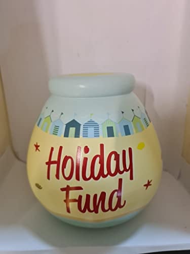 Holiday blue and yellow pot of dreams, smash for cash, great gift for any occasion