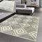 Marokkanischer Rauten Teppich für Flur & Wohnzimmer - Creme weiß Größe 200 x 290 cm