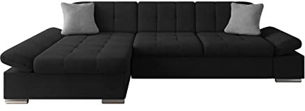 Mirjan24 Ecksofa Montana mit Regulierbaren Armlehnen, L-Form Sofa, Wohnlandschaft (Uttario Velvet 2980 + 2972, Seite: Links)