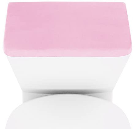 AZHCHKE Stretch Velvet Toilet Tank Lid Cover for Bathroom Super Soft Toilet Tank Cover Luxury Velvet Plush, with Elastic Bottom, Machine Wash, Pink