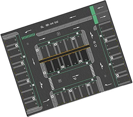 MagiDeal Auto Teppich Spielmatte, Spielen mit Autos im Maßstab 1:32 Parkplatz Spielmatte Lernspielzeug für Jungen, Parkplatz