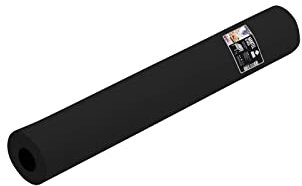 MAXI PRODUCTS Rouleau de nappe TNT pré-découpée à 40 cm - 1,2 x 48 m - Noir - Tissu non tissé Spunbond (TNT) - Jetable avec effet tissu - Résistant aux liquides - Traiteur - Imperméable