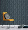 GAULAN - 681294 Papier Peint Vinyle lessivable géométrique Bleu en Relief avec Lignes métallisés pour Mur Salon Cuisine Bain Couloir Salle à Mange Hall - Rouleaux de 10 m x 0,53 m