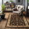 Alfombras de Pelo Corto, diseño Oriental, Alfombra Negro, 80 x 150 cm, Alfombras de Estilo Oriental, Alfombra Sala de Estar