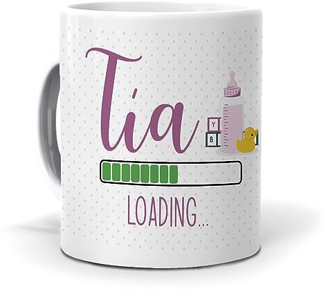 mundohuevo: Regalo original para tu tia| Taza con frase Tía Loading”| Regalo divertido y personalizado.| Taza de Cerámica AAA | Capacidad de 350 ml.| Haz un regalo único| Regala alegría.