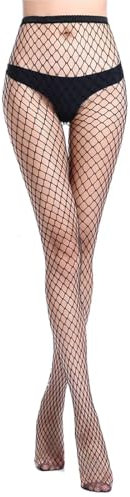 WRIRKN Medias de Rejilla de Cintura Alta Pantimedias Pantimedias de Rejilla Negras para Mujer Pantimedias de Mujer Medias de Rejilla para Mujer-Rejilla Grande