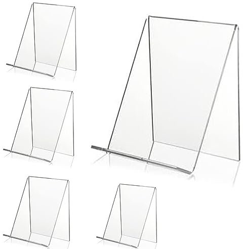 5Pcs Acrylic Book Stand Clear, Answaily Book Holders Display Shelf,Multi-Functional Display Easel,Desktop Decorative Storage Rack for Displaying Artworks, Books,Notebooks and Other Small Items
