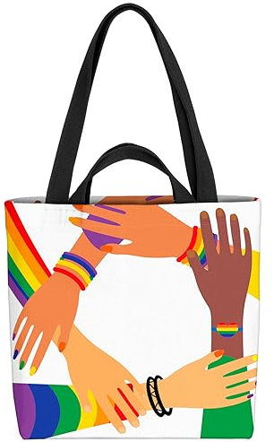 VOID Pride LGBTQ Hands Tasche 33x33x14cm,15l Einkaufs-Beutel Shopper Einkaufs-Tasche Bag