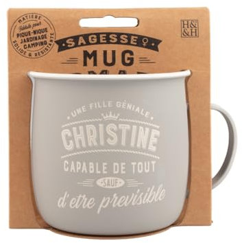 Mug Nomade - Mug à thé et café personnalisé Christine - Cadeau pour Femme, Couleurs Pastel
