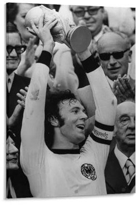 Poster, Motiv: Deutschland-Fußballer, Franz Beckenbauer, Poster, Gemälde, Leinwand, Wandkunst, Wohnzimmer, Poster, Gemälde, 20 x 30 cm
