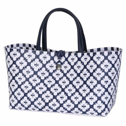[DL] Mini Motif Bag Handbag Navy with White Pattern Size S with Short PU Handles