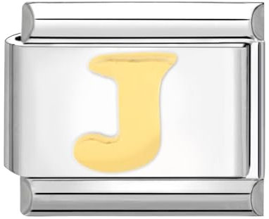 papasgix Italian Charms Module Buchstaben A-Z für 9mm Italian Charm Bracelet Gold DIY Italian Style Charms für Damen Abnehmbar Italienisches Charm Armband Zubehör Junge Mädchen Geschenk