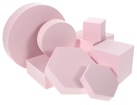Schwamm 8 Pcs Cosmetics Photo Background Props Foams Geometry Square Photography Decor INS Square Geometry Photo Prop Set,Pink