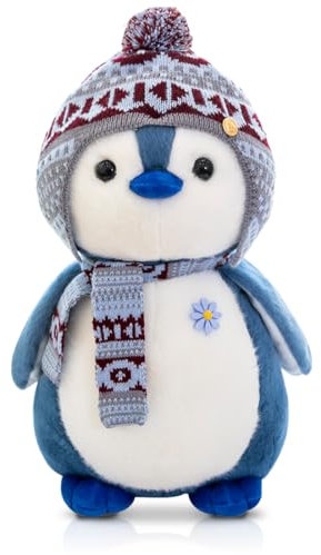 Wishstar Kuscheltier Pinguin Plüschtier, Stofftier Schmusetier zum Kuscheln & Spielen, Squishmallow Pinguin Geschenk, Pudgy Penguins Plush Für Kinder(Blau 20cm)